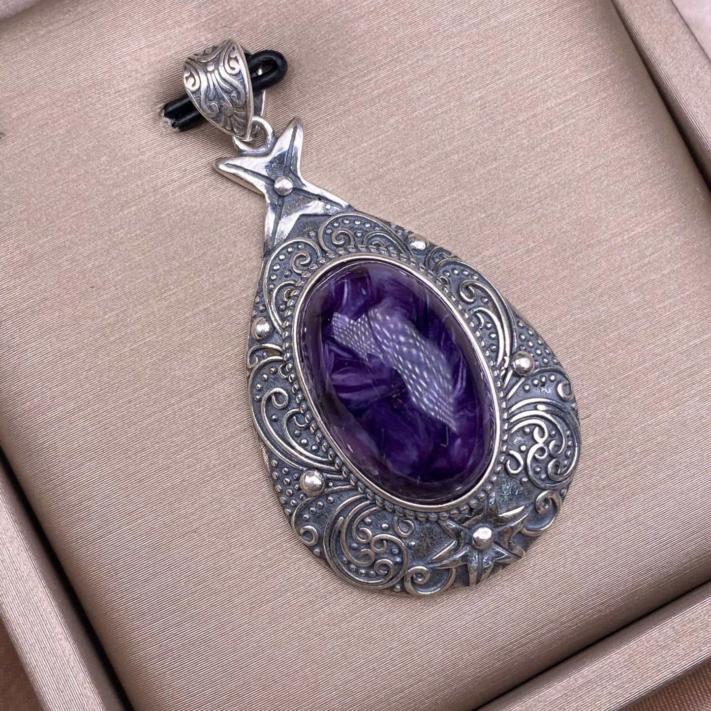 Purple Dragon Amethyst Pendant s925 Silver Inlaid Vintage Silver Antique Made Old Amethyst Pendant