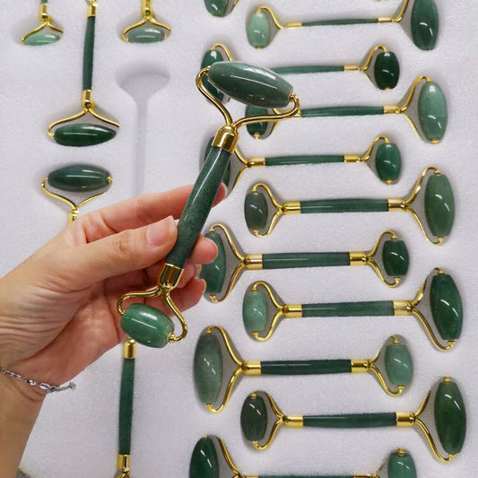 [DF]Roller ball massager, green aventurine roller, facial beauty, facial massage stick, aventurine jade roller