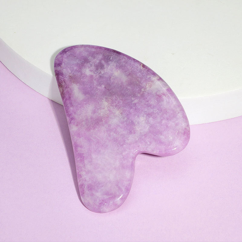 [DF]Jade Gua Sha Board Lilac Heart Shaped Gua Sha Facial Care Massage Board Jade Purple Jade Gua Sha Tablet