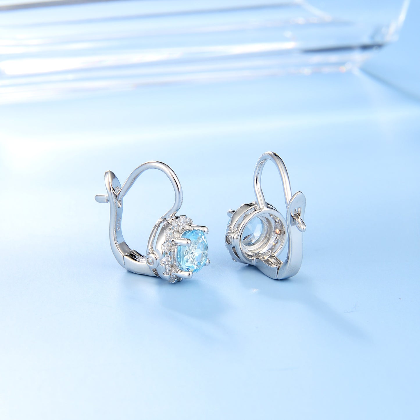 Boucles d'oreilles en pierre naturelle, pierres précieuses incrustées rétro européennes et américaines, boucles d'oreilles topaze en argent s925, boucles d'oreilles