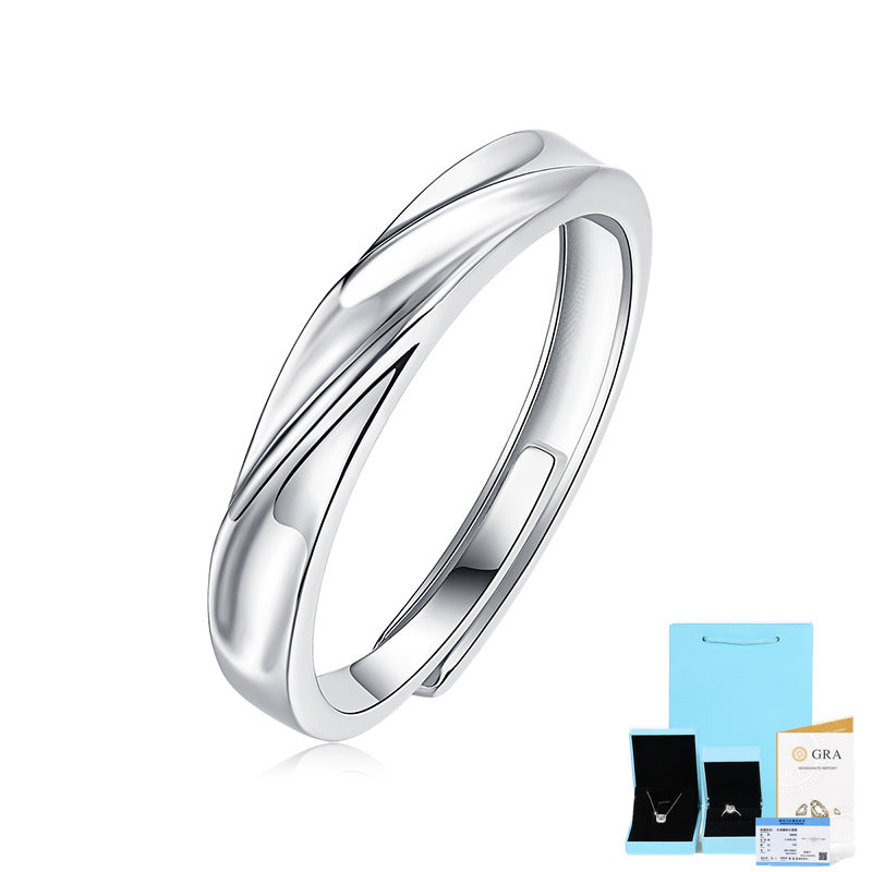 Silver S925 Mosangshi couples to quit loose mouth ring tide fashion accessories