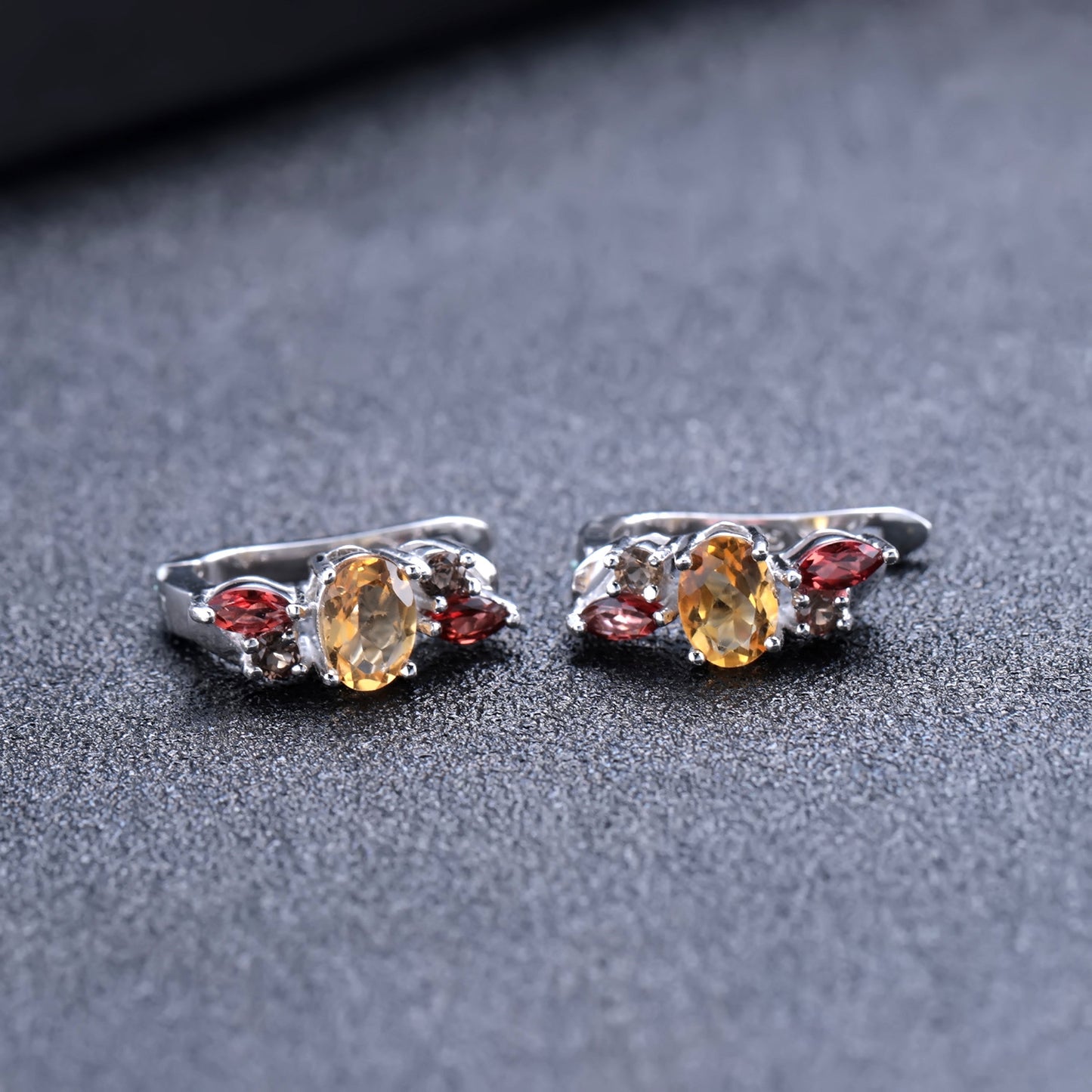 Fashionable natural stone earrings s925 silver earrings, colorful crystal gemstone earrings