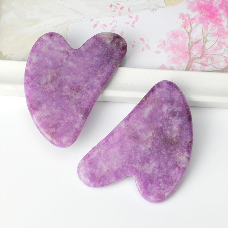 [DF]Jade Gua Sha Board Lilac Heart Shaped Gua Sha Facial Care Massage Board Jade Purple Jade Gua Sha Tablet