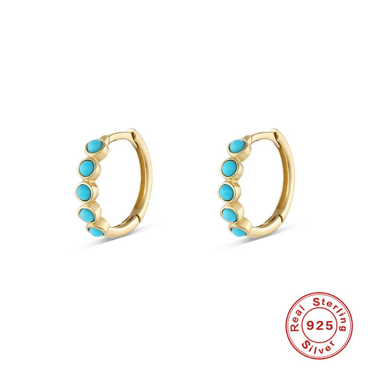 INS wind – boucles d'oreilles polyvalentes en argent sterling S925, serties de diamants turquoise