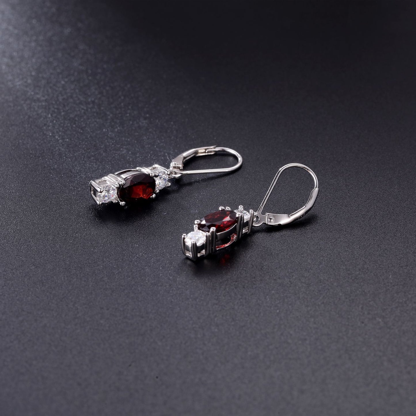 Natural Colorful Treasure Earrings Inlaid with Garnet s925 Silver Earnail Earrings