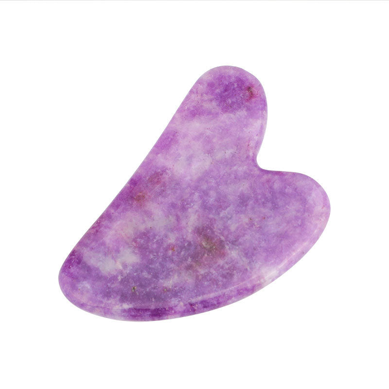 [DF]Jade Gua Sha Board Lilac Heart Shaped Gua Sha Facial Care Massage Board Jade Purple Jade Gua Sha Tablet