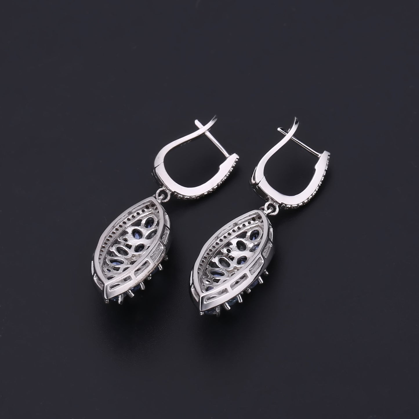 Natural Colorful Treasure Earrings and Earrings s925 Silver Inlaid Crystal Earrings