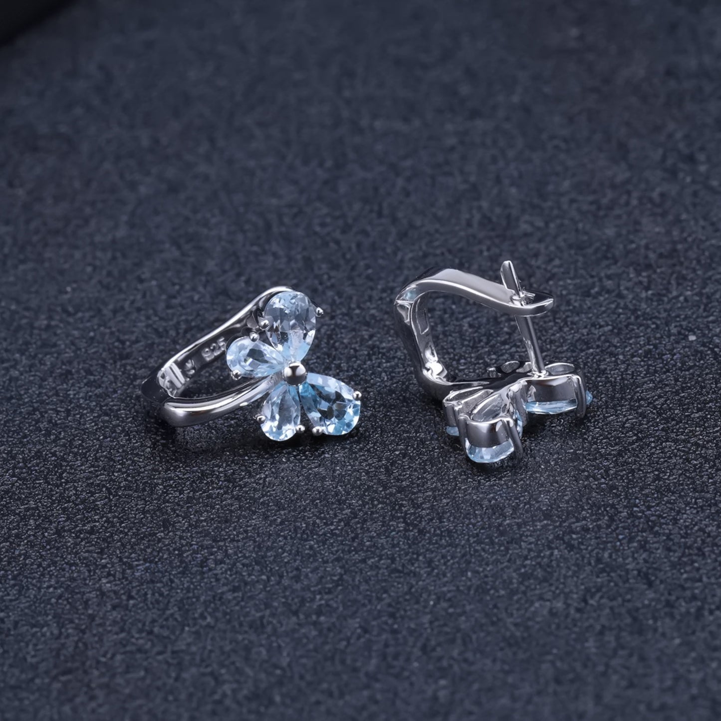 Natural Topaz Earrings s925 Silver Inlaid with Natural Colorful Treasure Earrings