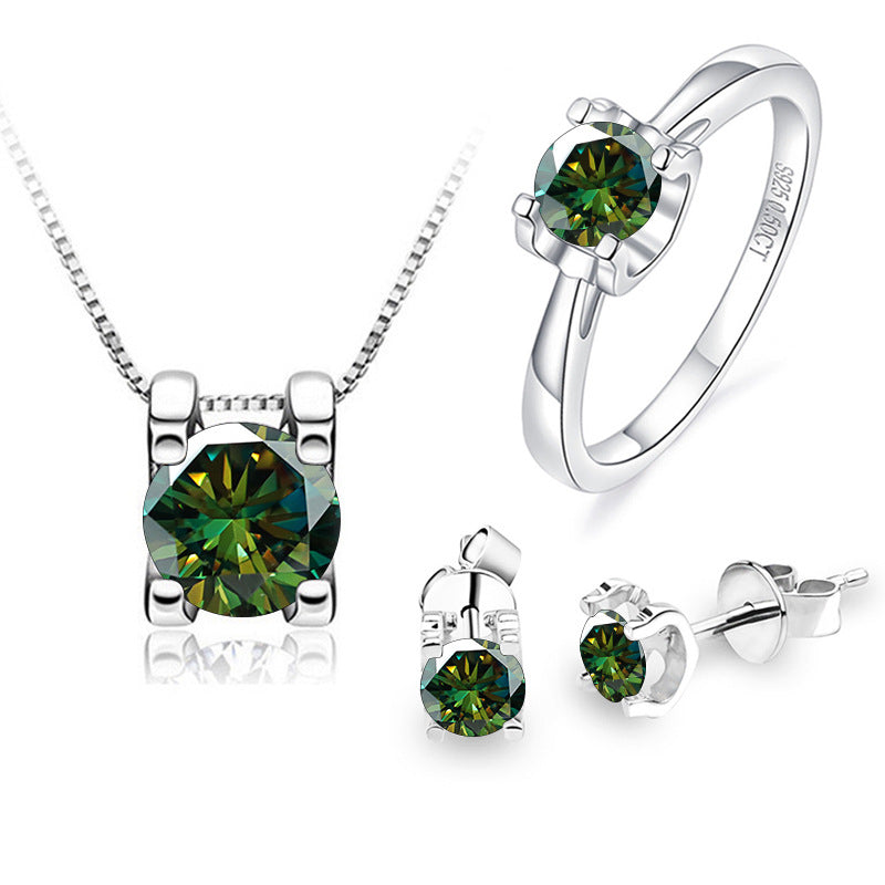 1 Carat Colorful Mosonite Jewelry Set