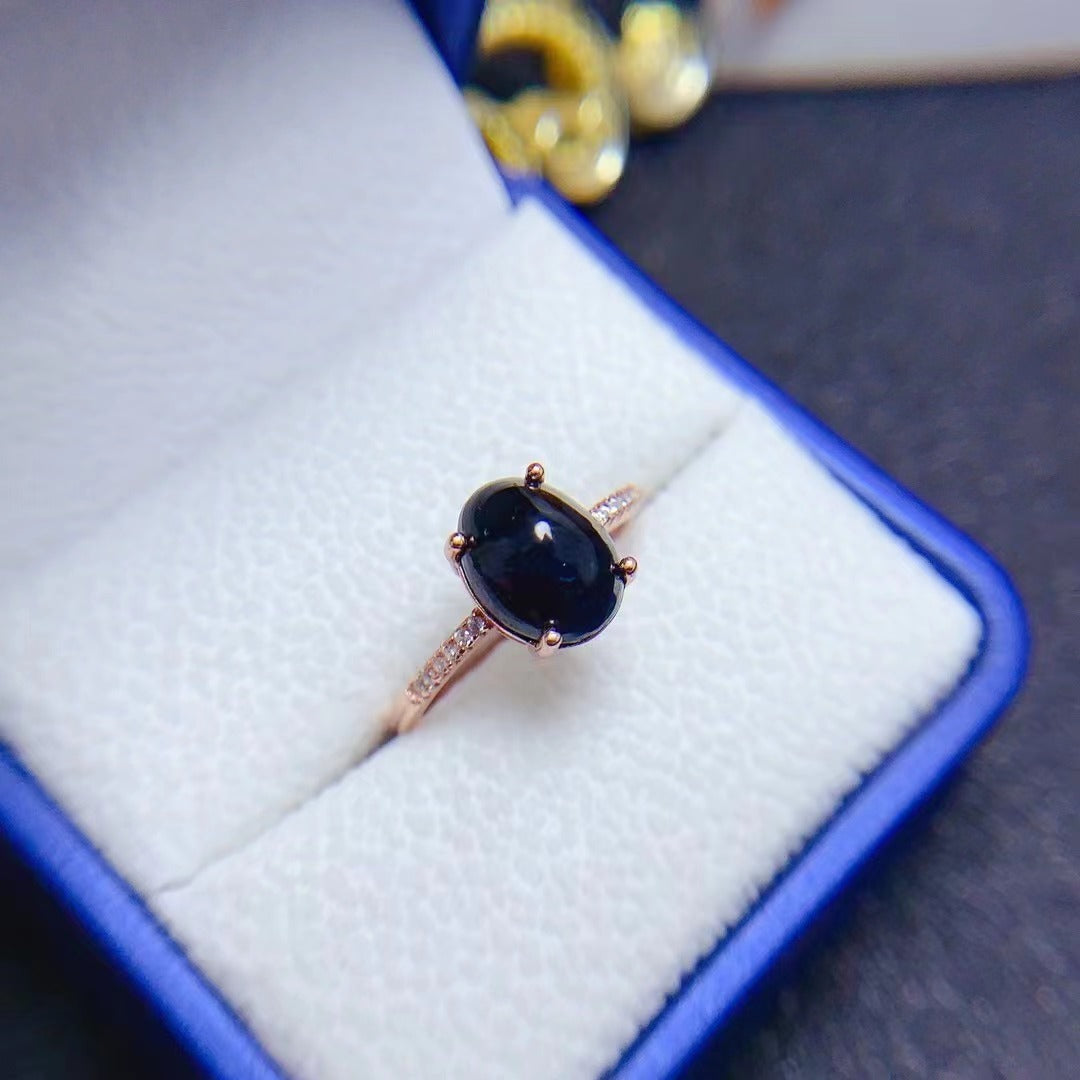 [DF]Natural Sapphire Ring with 925 Silver Setting - Vintage Elegance and Minimalist Charm