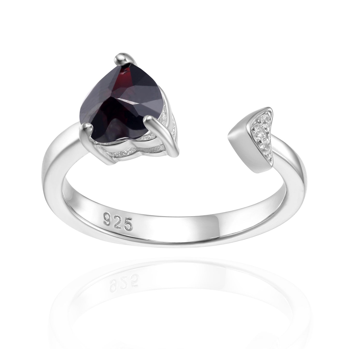 925 Silver-inlaid gemstone colored crystal ring