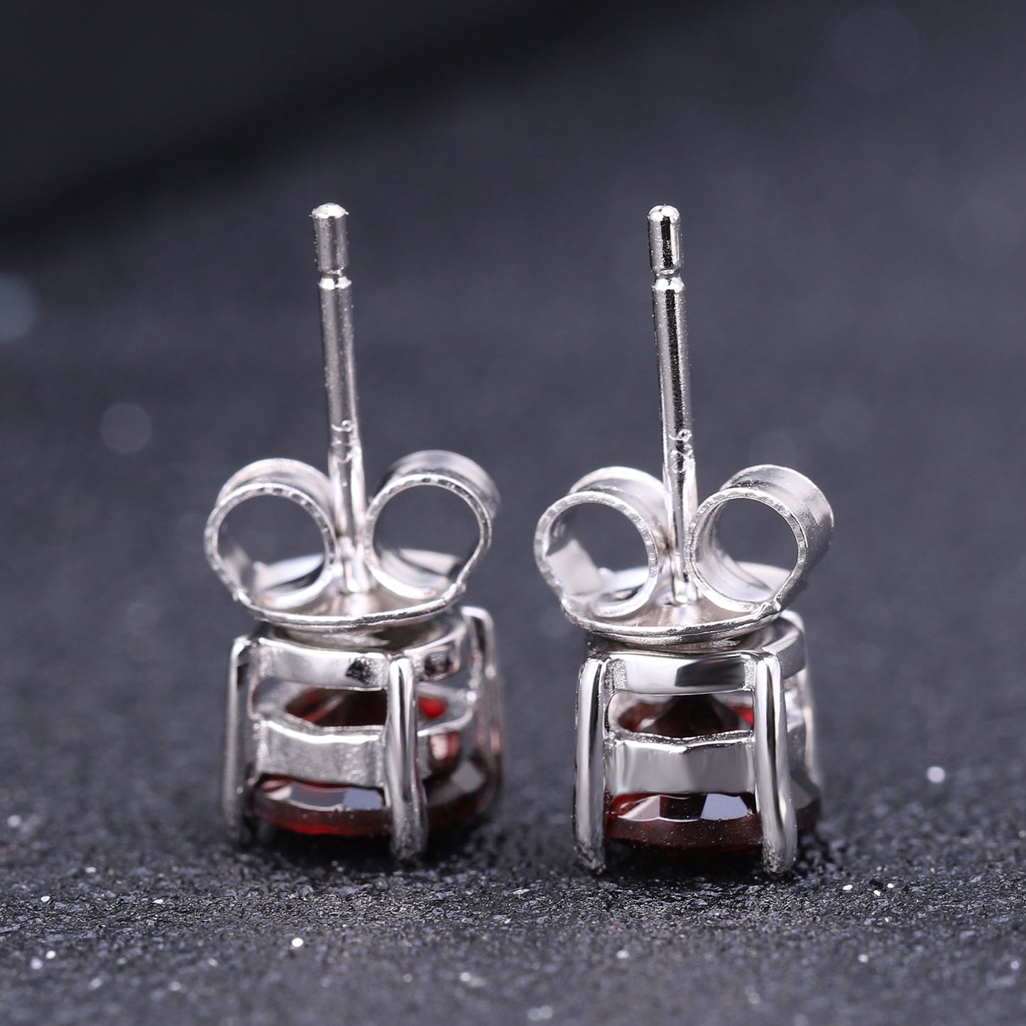 Boucles d'oreilles en grenat naturel en argent Sterling s925 incrusté de boucles d'oreilles et boucles d'oreilles au trésor coloré naturel