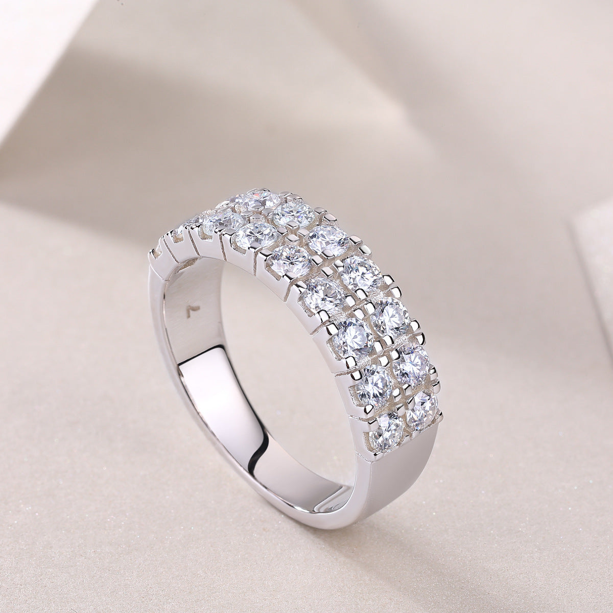 S925 Silver Starry Sky Ring Moissanite Closed Ring Hot Sale New Style