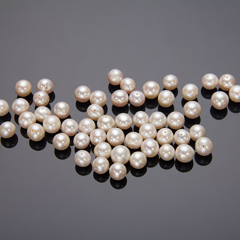 "Elegance Unveiled" 7.3-8.3mm Near-Round Freshwater 20 Pearls - Jewelry Component for Accessories and Embellishments.