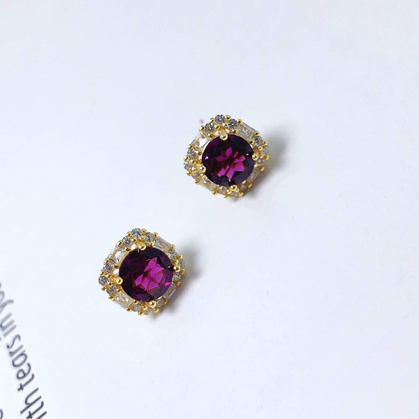 Royal Beauty Garnet Earrings - S925 Silver Setting