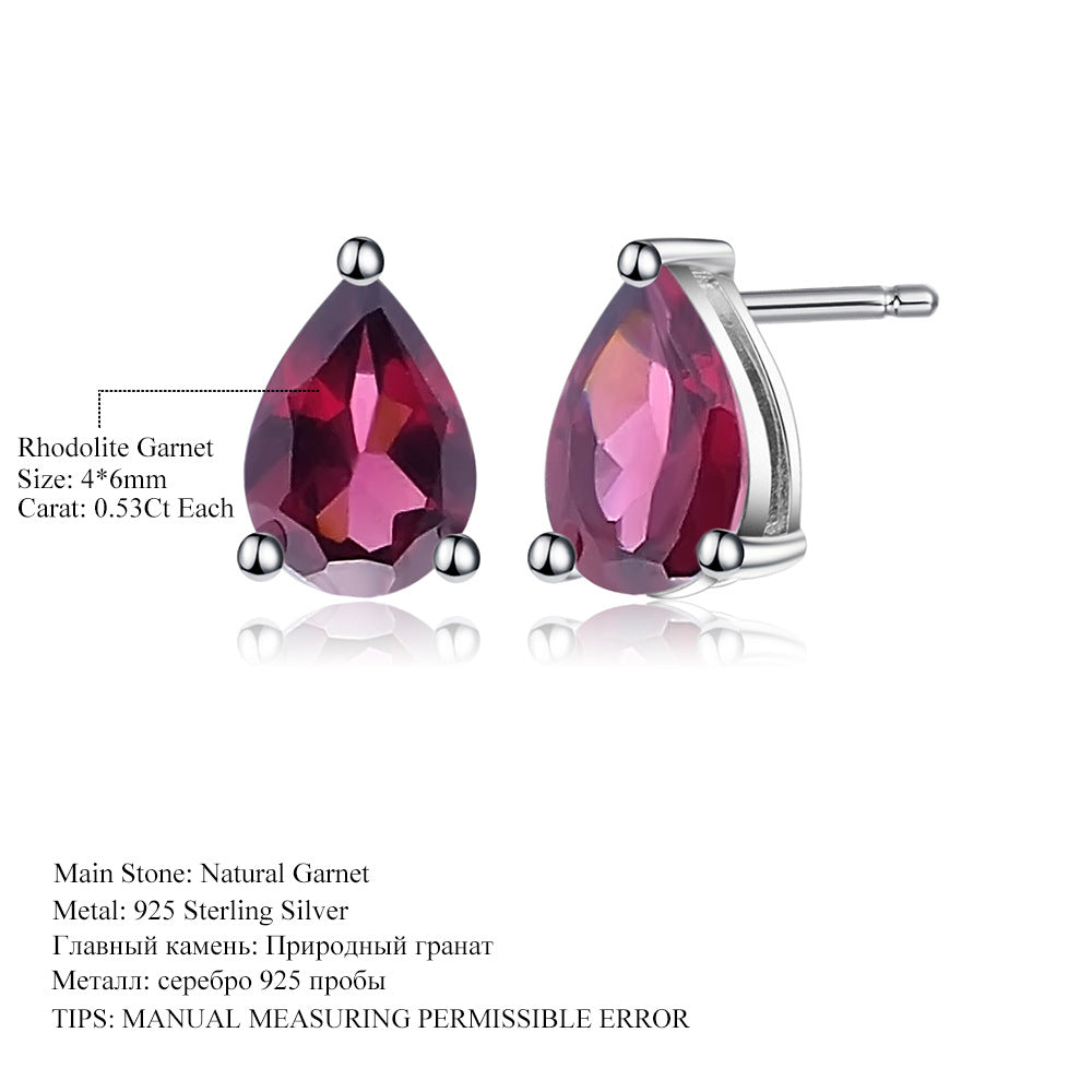 Natural Topaz Pear shaped Earrings s925 Silver Natural Colorful Treasure Earrings Earrings