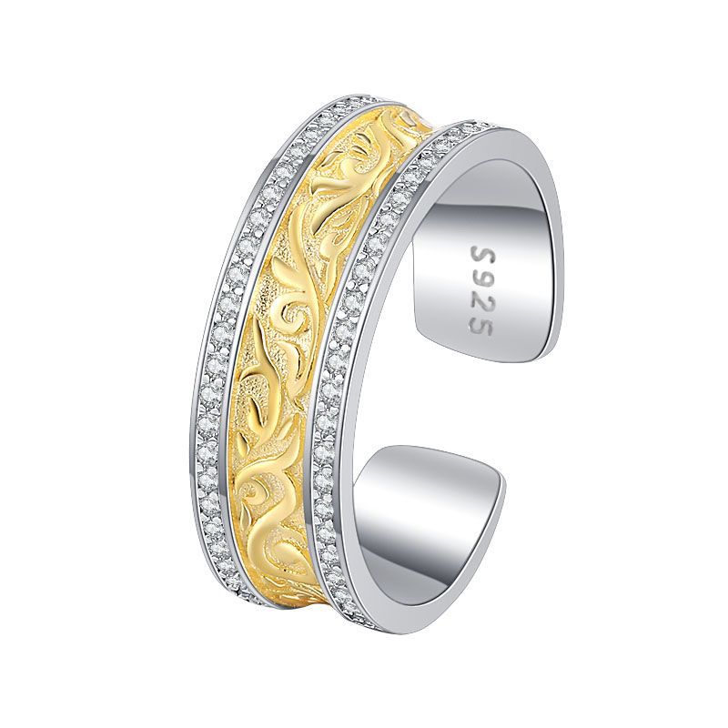 Bague ouverte de luxe légère en argent pur S925 pour femmes, mode polyvalente