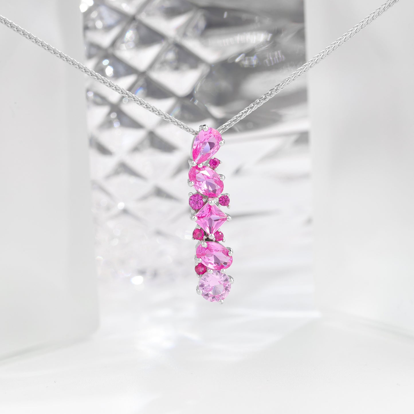 S925 Sterling Silver Cultivated Gem Necklace, Female Outlier Design, High Sense Collar Chain