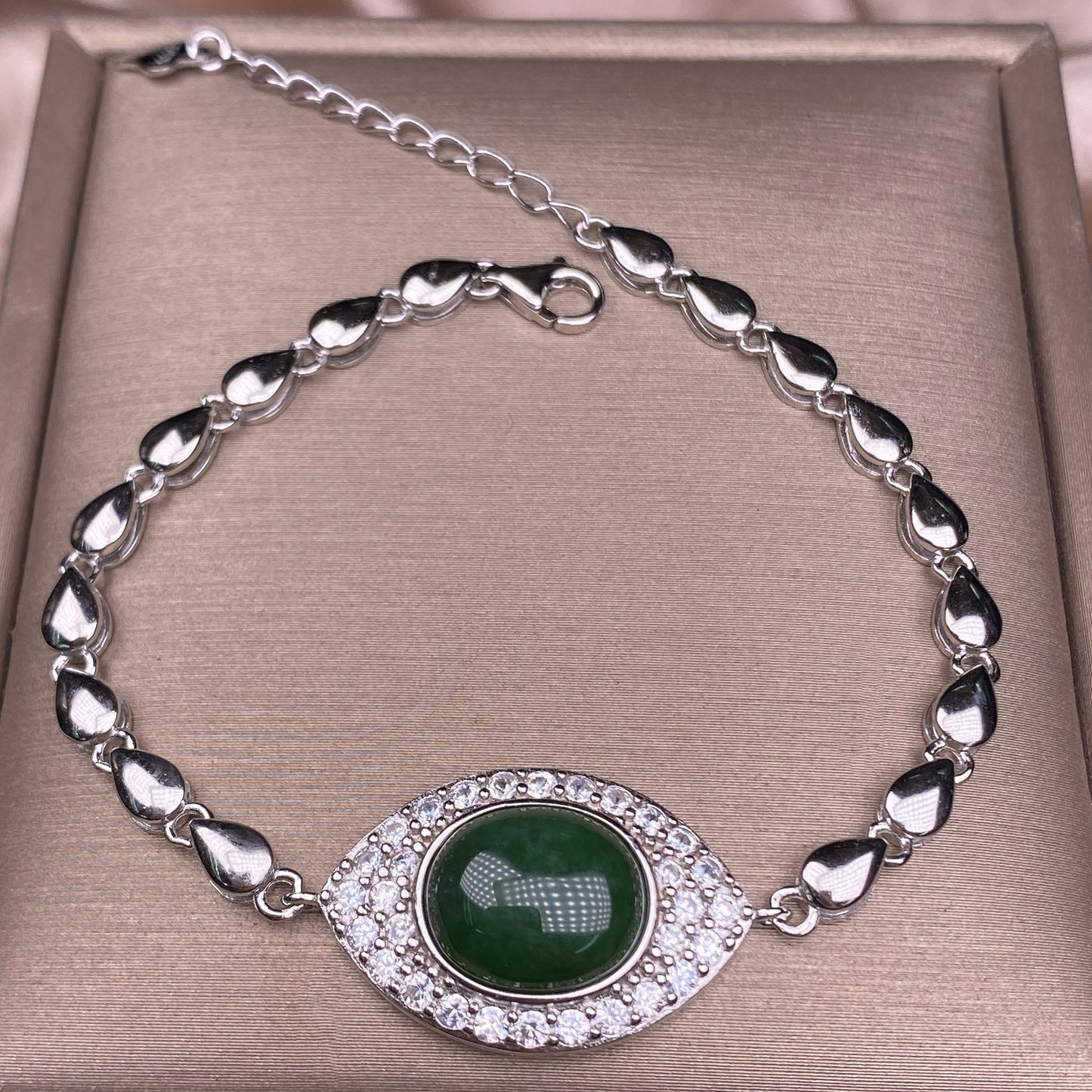 Pulsera de jaspe hetiano aguamarina S925 con incrustaciones de plata, delicada y versátil, joyería de mano OL de moda