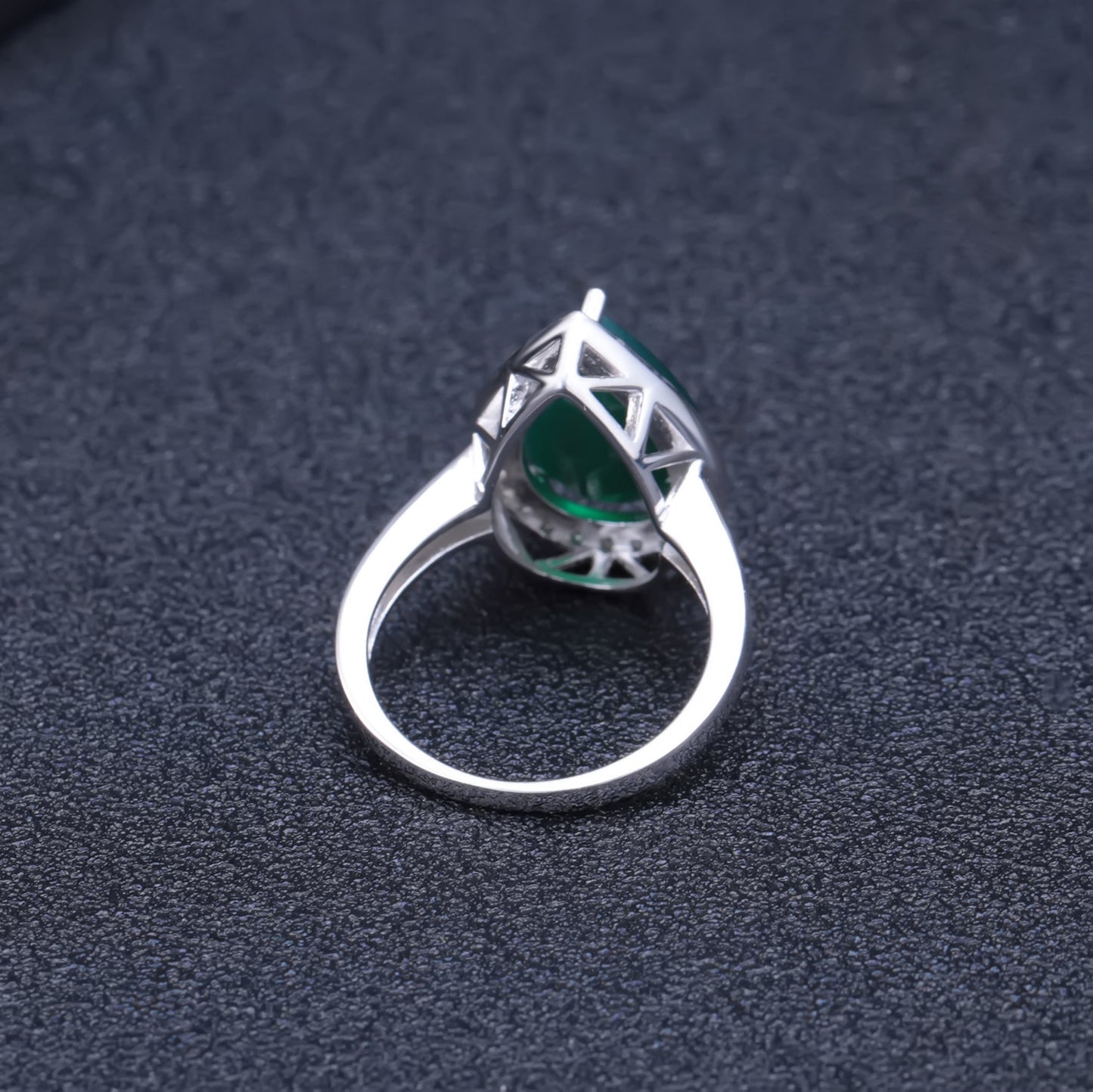 Natural Color Treasure Ring for Women's Fashion Luxury Large Size Gemstone s925 Sterling Silver Inlaid with Natural Green Agate Ring