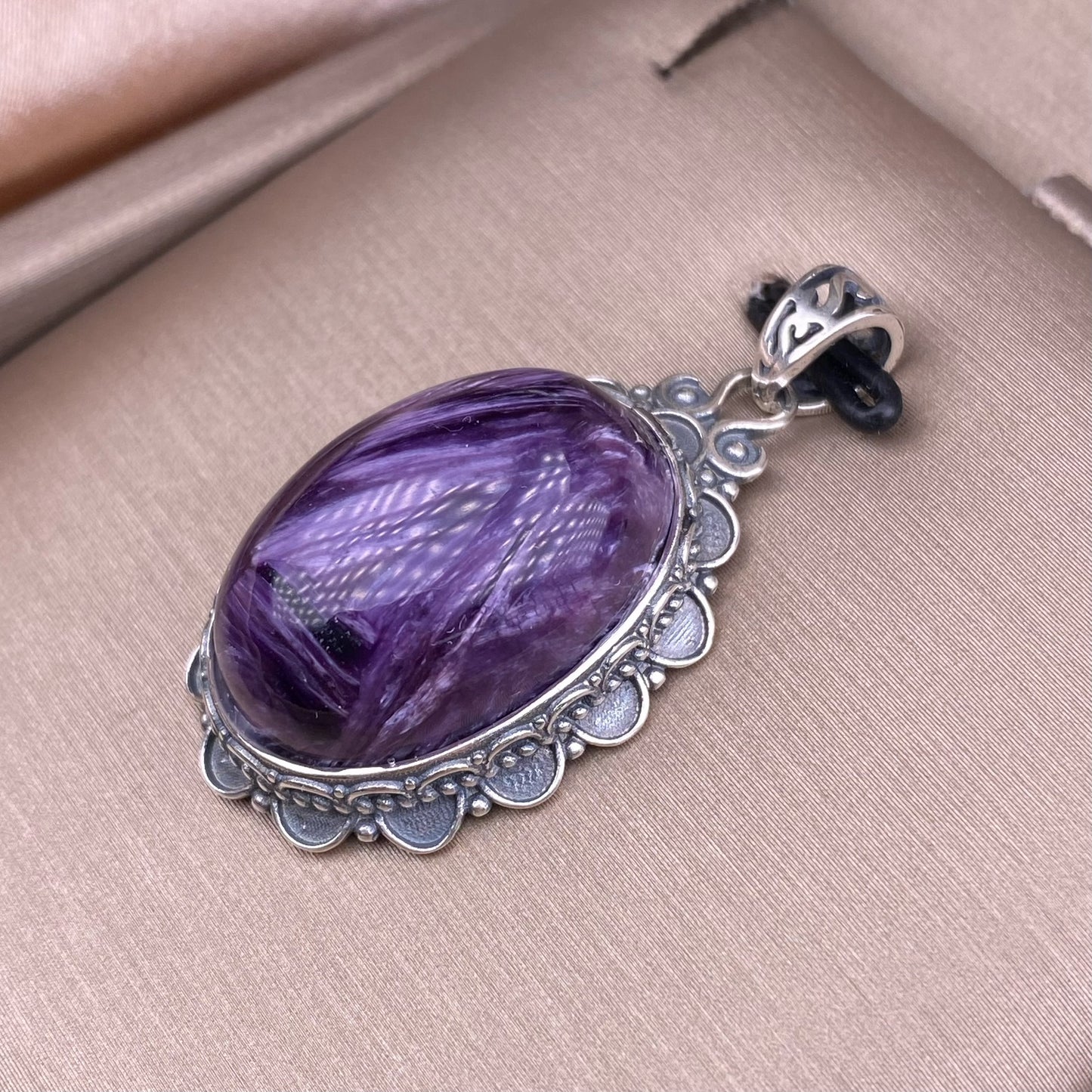 Purple Dragon Amethyst Pendant s925 Silver Inlaid Retro Commuter Simple Lace Silver Pendant