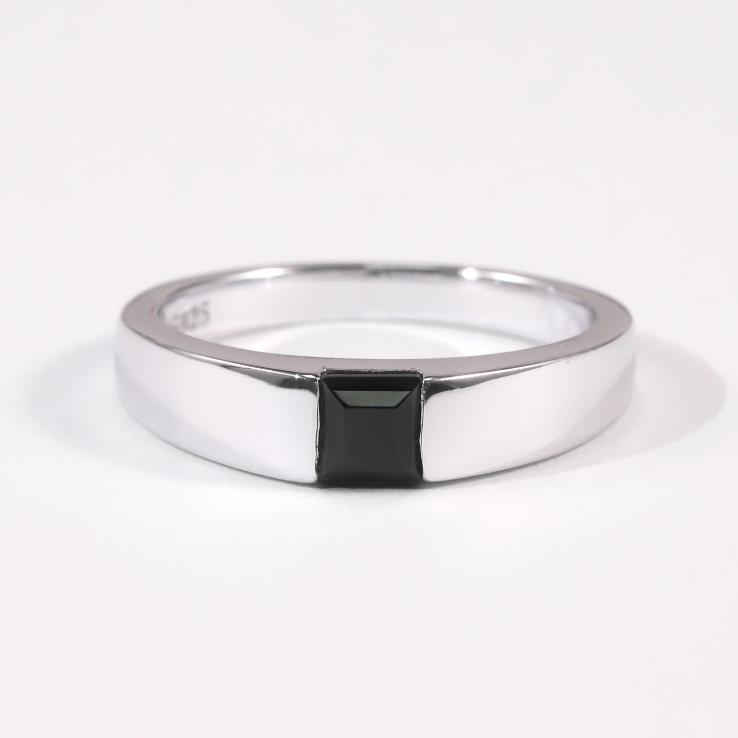 Bague en argent sterling 925 avec topaze naturelle et spinelle noire, pour hommes et femmes