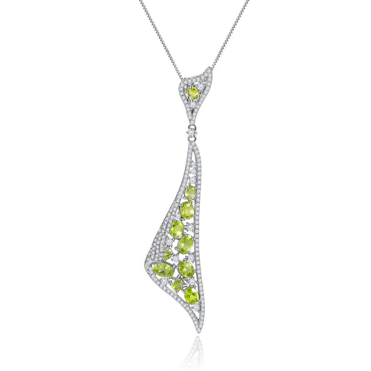 Collier en olivine naturelle en argent sterling S925 avec pendentif en grenat au design distinctif et unique : un nouveau collier bijou