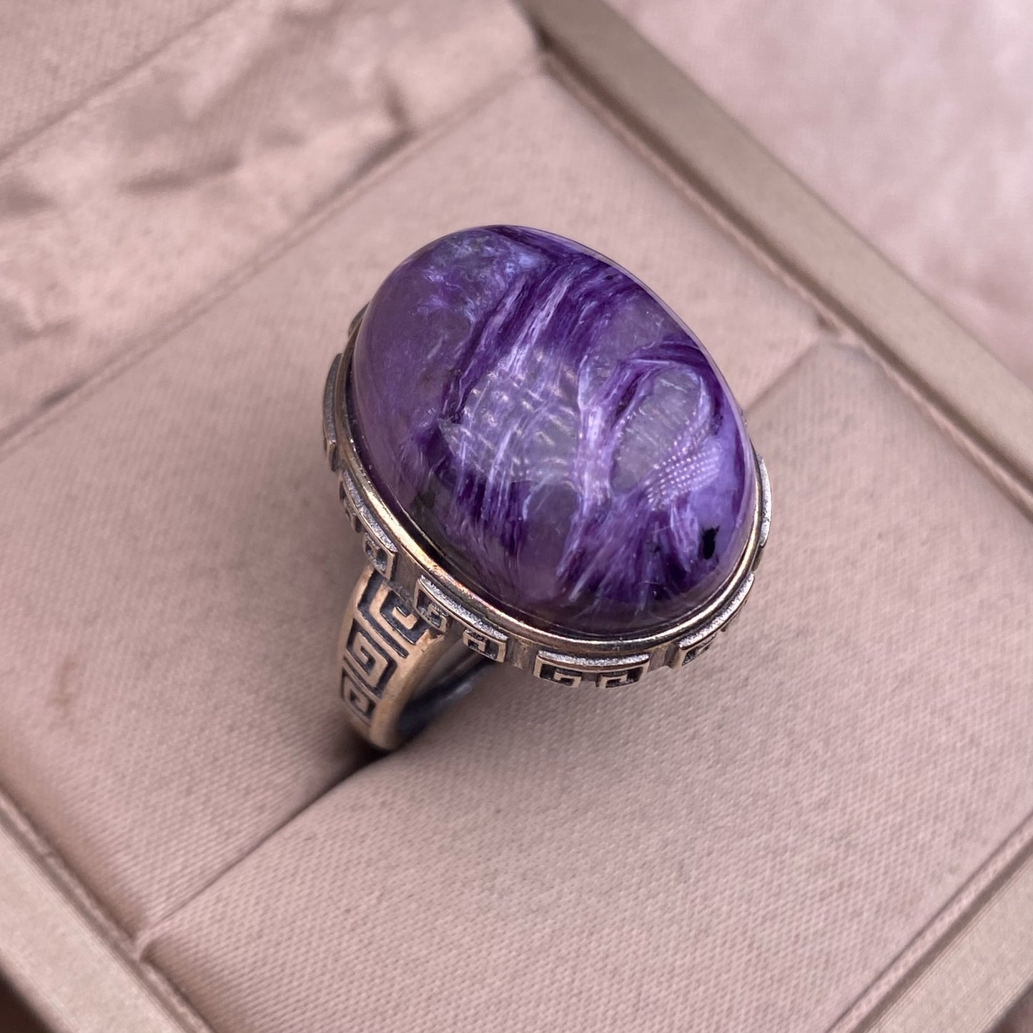 Purple Dragon Amethyst Ring s925 Silver Inlaid Vintage Simple Versatile Ornament