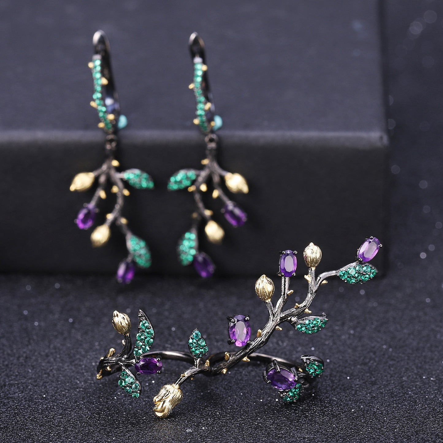 Natural wind s925 silver natural colorful earrings earrings