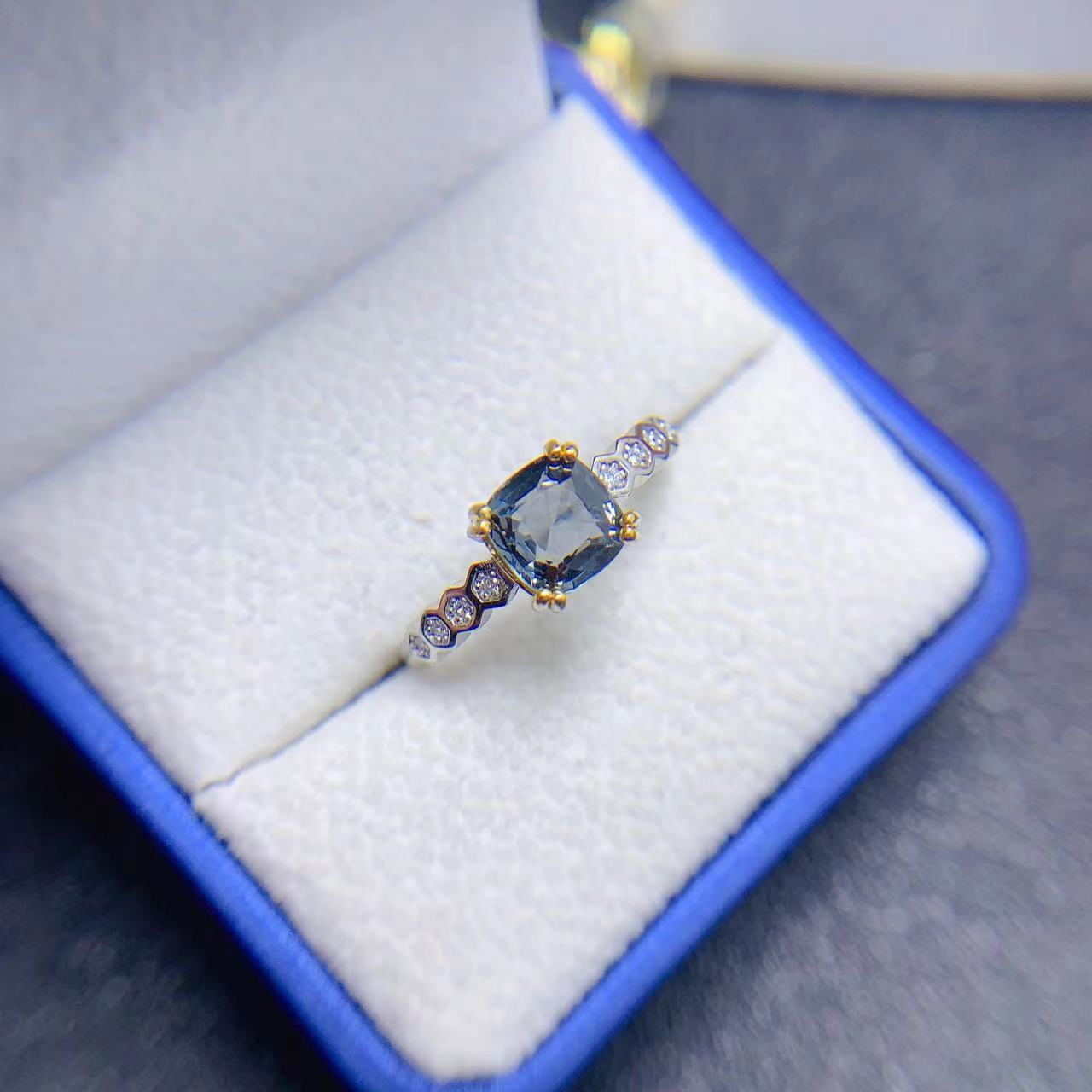 [DF]Natural Spinel Gemstone Ring - Korean Style Sweet and Simple, Entirely Crafted in 925 Silver, Ideal as a Delicate Statement Ring