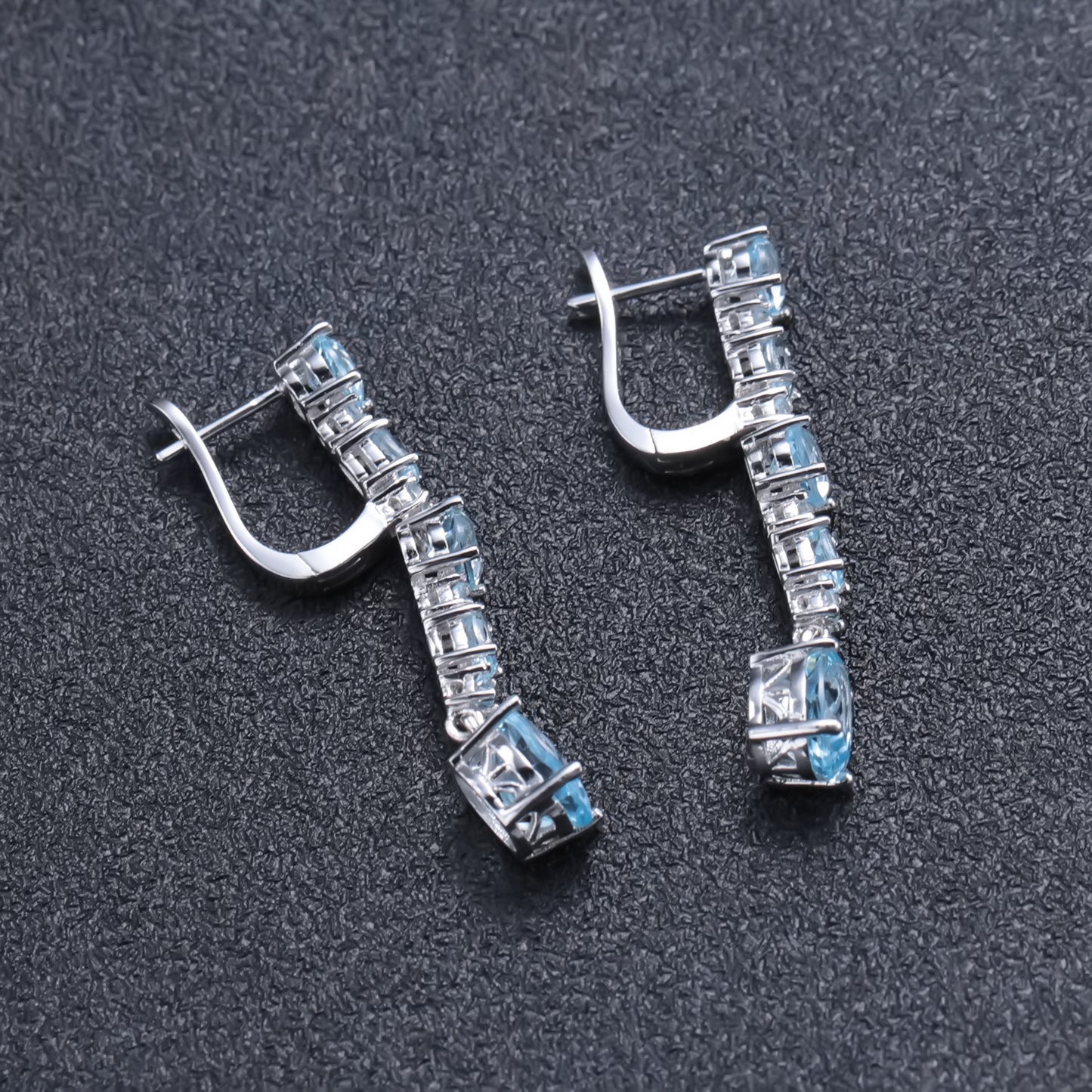 Boucles d'oreilles topaze colorée naturelle, boucles d'oreilles en argent s925 incrustées de pierres précieuses