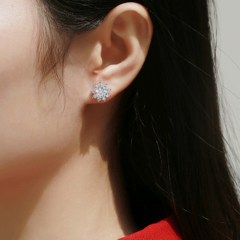 S925 Silver Earrings Mosang Stone New Chuxue Earrings