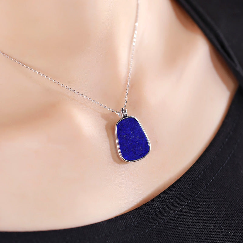 Collier bleu Joker Klein incrusté d'argent S925, Lapis lazuli