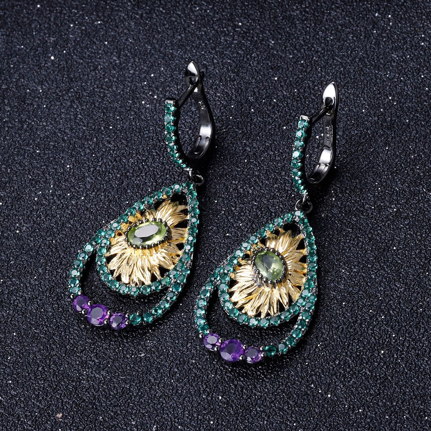 Natural Style Design s925 Silver Natural Color Treasure Earrings and Earrings