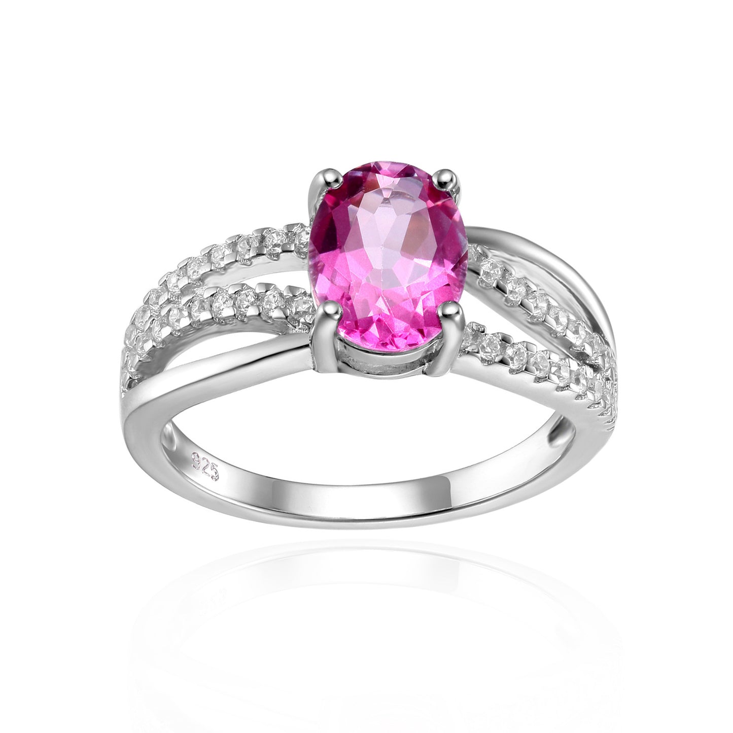 Temperament s925 Silver Set Colorful Gemstone Crystal Ring