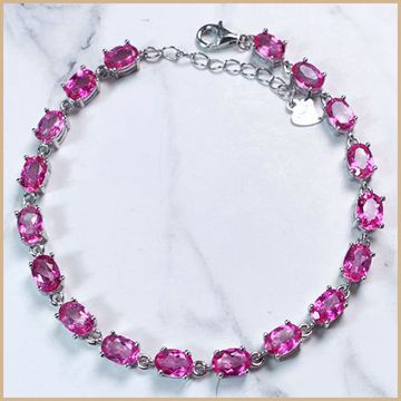 Natural powder Topaz bracelet set with S925 silver jewelry