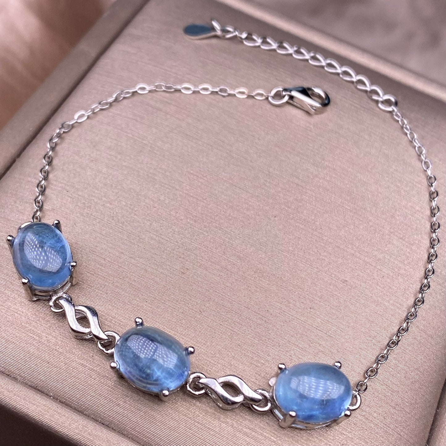 Pulsera de granate y aguamarina con incrustaciones de plata s925, sencilla, multigrano, para mujer