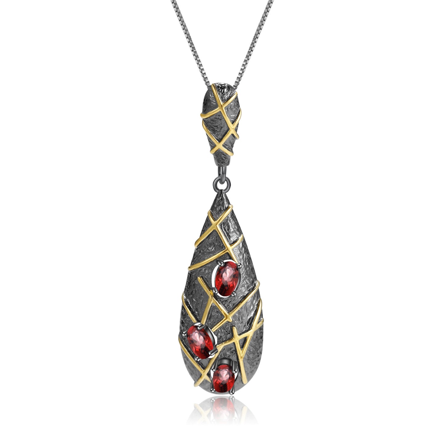 Collier pendentif en argent S925, améthyste naturelle