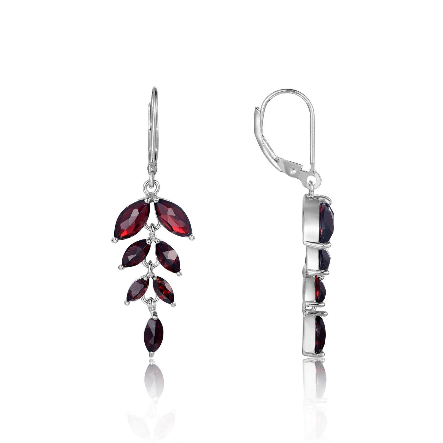 Boucles d'oreilles en argent S925 avec pierres précieuses naturelles colorées et boucles d'oreilles et clous d'oreilles en grenat personnalisés