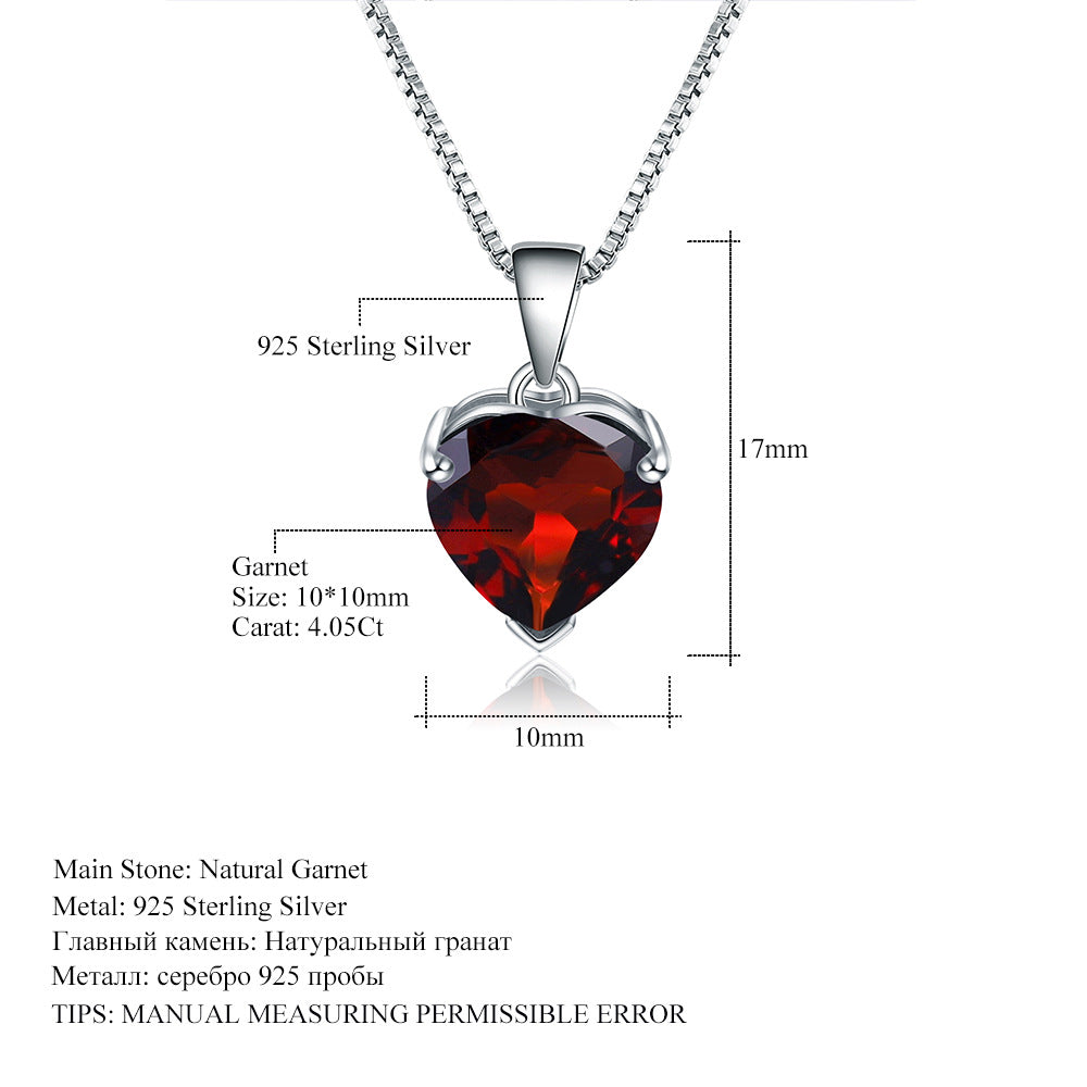 Set Topaz Necklace with Love Shape s925 Pure Silver Natural Colorful Treasure Necklace Pendant