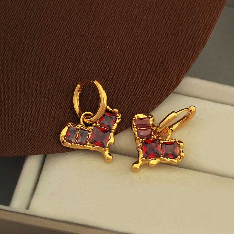 [DF] Pendientes de circonita de lujo con temperamento original, suaves y ligeros, con personalidad femenina, pendientes con diseño de corazón de lava irregular