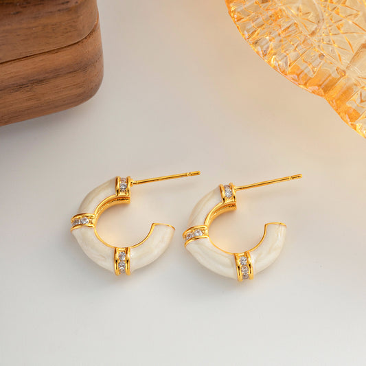 Europe and the United States ins wind bamboo earrings copper alloy