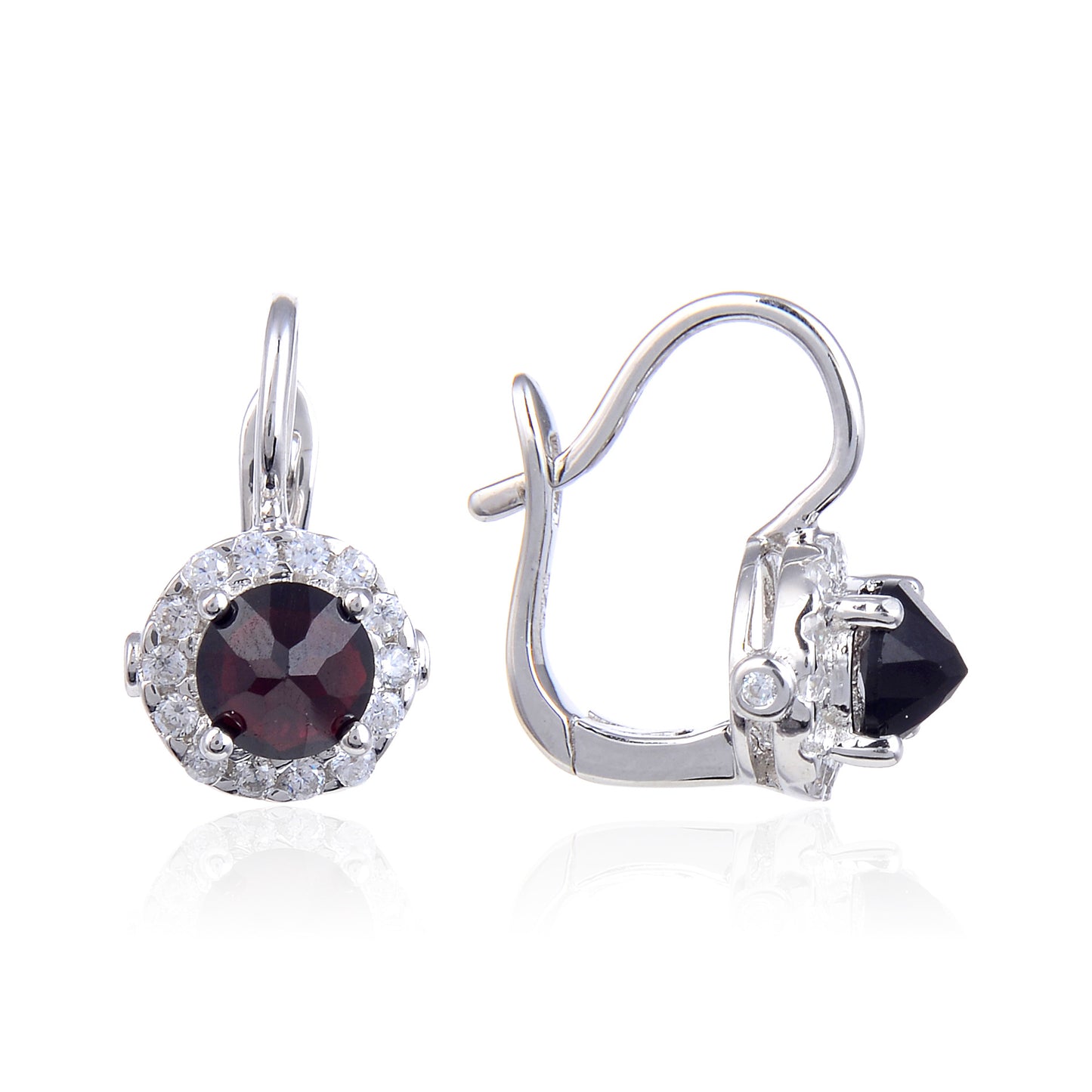 Natural stone earrings, European and American retro inlaid gemstones, s925 silver topaz earrings, earrings