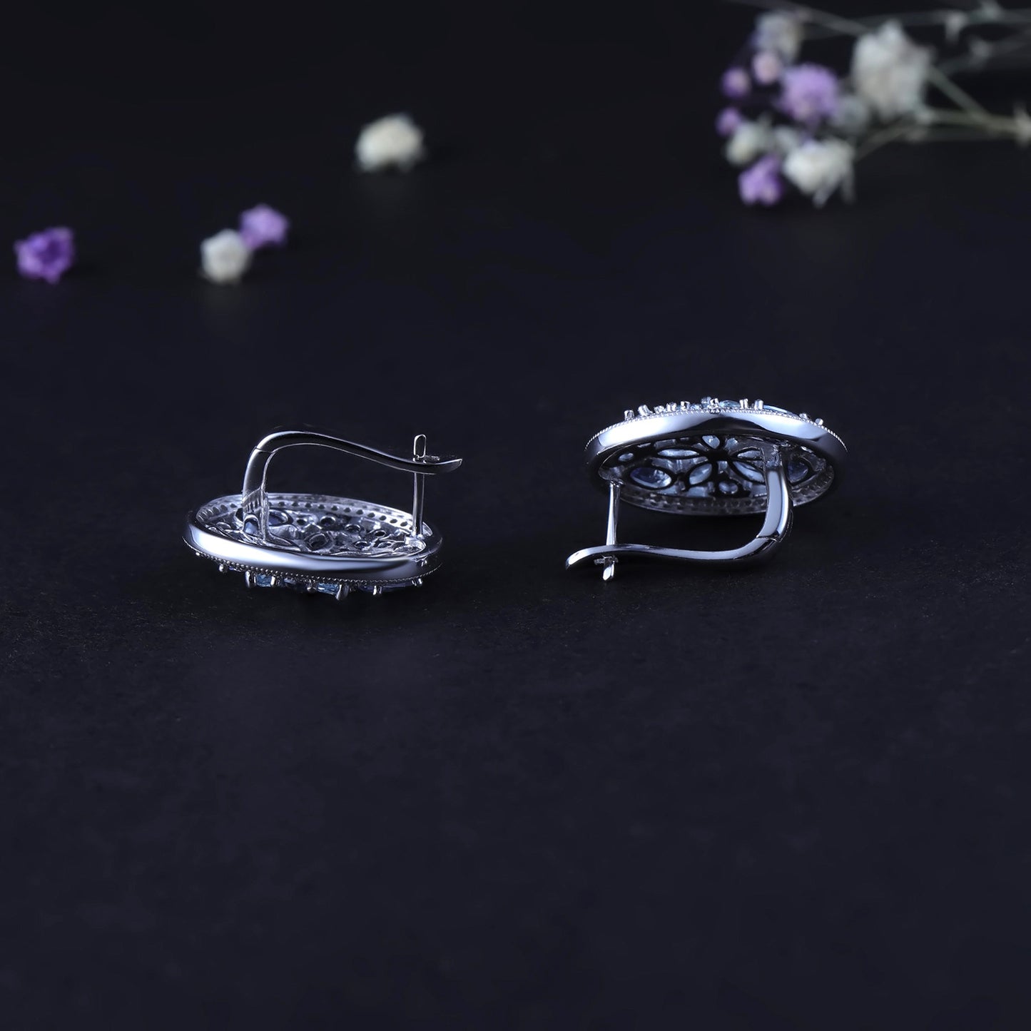 Boucles d'oreilles et boucles d'oreilles en topaze naturelle, luxe léger et luxueux, boucles d'oreilles et boucles d'oreilles en pierres précieuses naturelles en argent pur S925 personnalisées