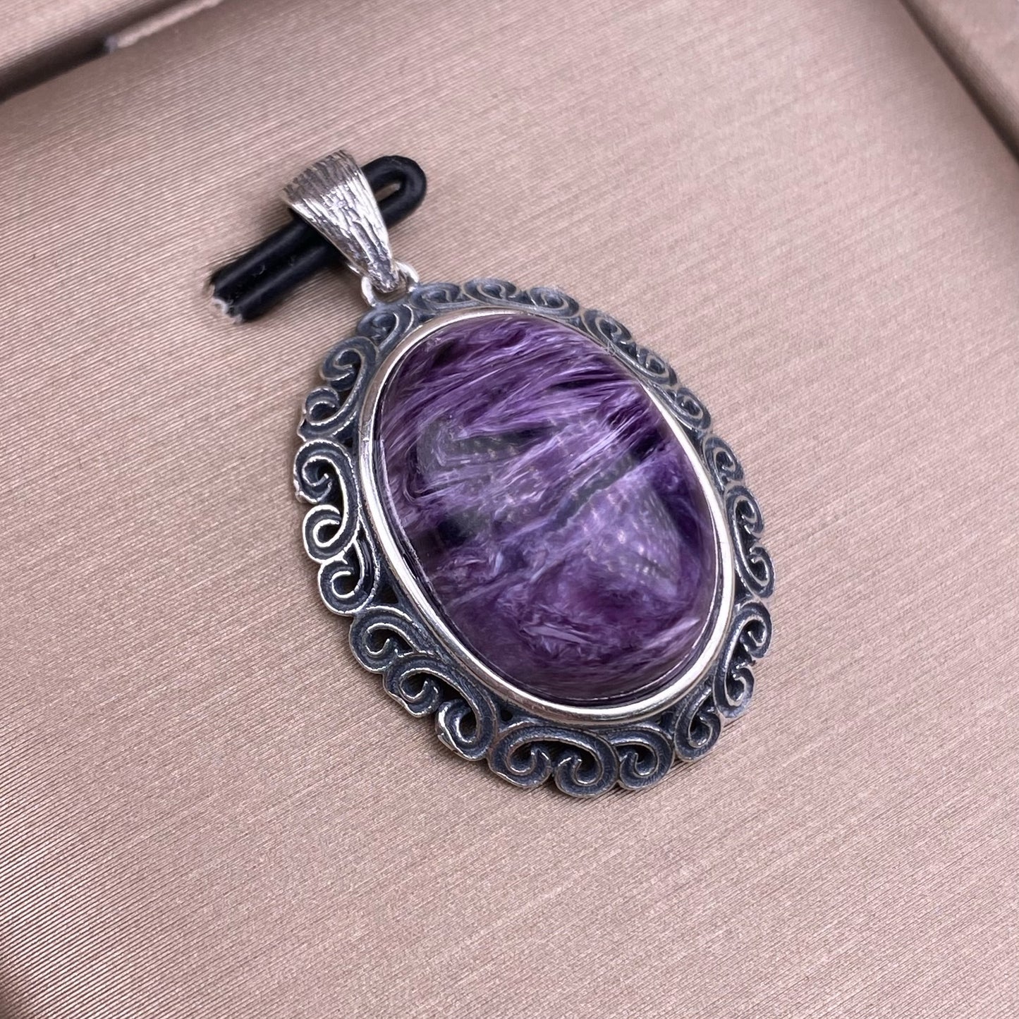 Purple Dragon Amethyst Pendant s925 Silver Inlaid Retro Simple Lace Wrapped Edge Atmospheric Pendant