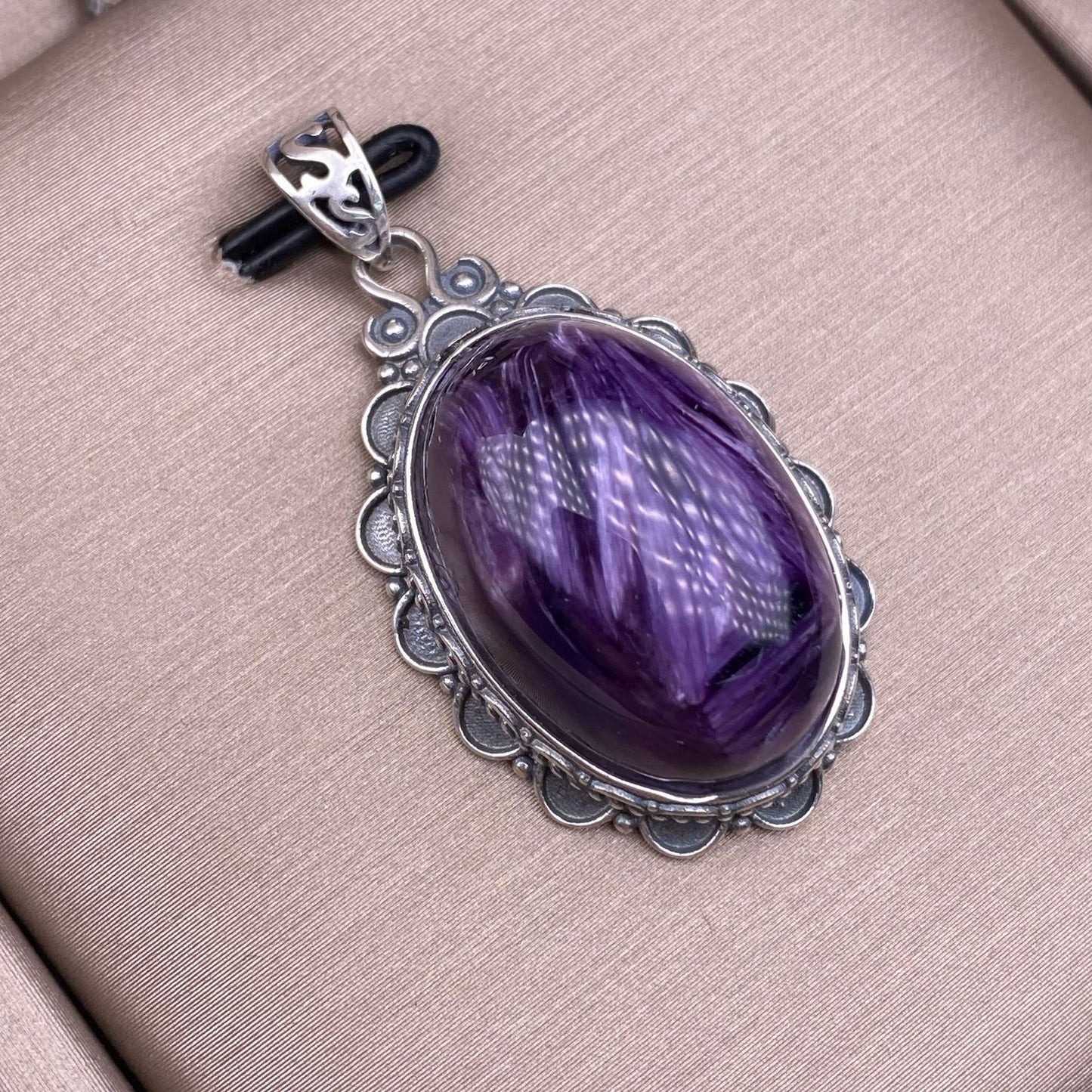 Purple Dragon Amethyst Pendant s925 Silver Inlaid Retro Commuter Simple Lace Silver Pendant