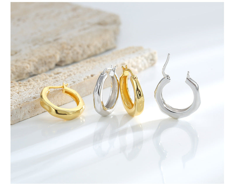 【DF】Earrings high-end earrings women's jewelry accessories cold wind earrings women's simplicity