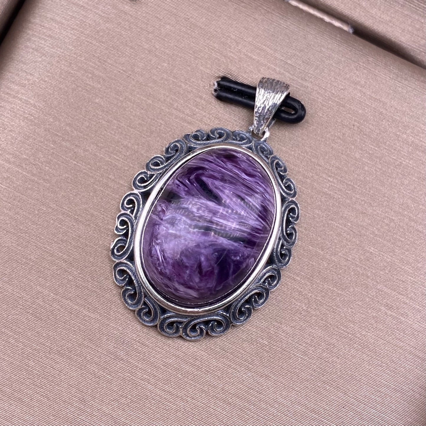 Purple Dragon Amethyst Pendant s925 Silver Inlaid Retro Simple Lace Wrapped Edge Atmospheric Pendant