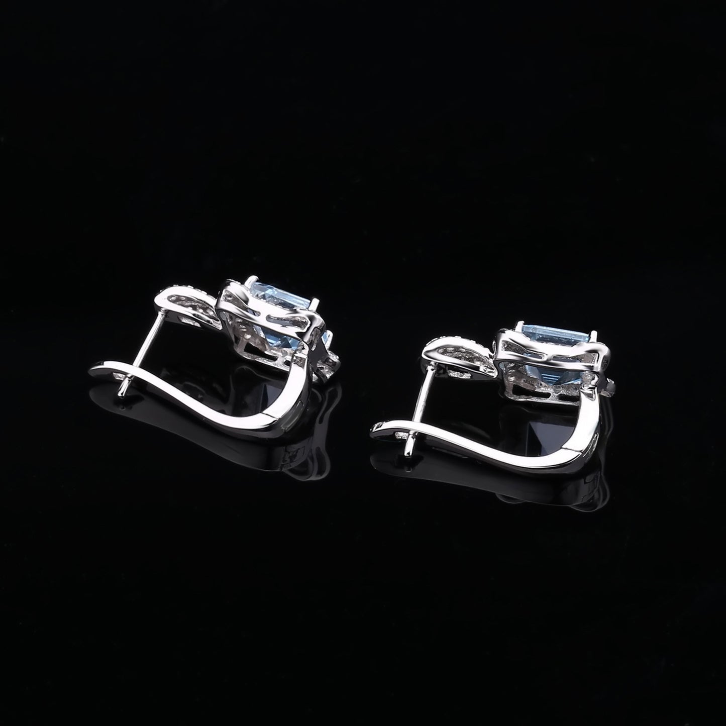 Boucles d'oreilles et boucles d'oreilles en topaze au trésor coloré naturel avec boucles d'oreilles et boucles d'oreilles en pierres précieuses naturelles incrustées d'argent s925 de sens avancé