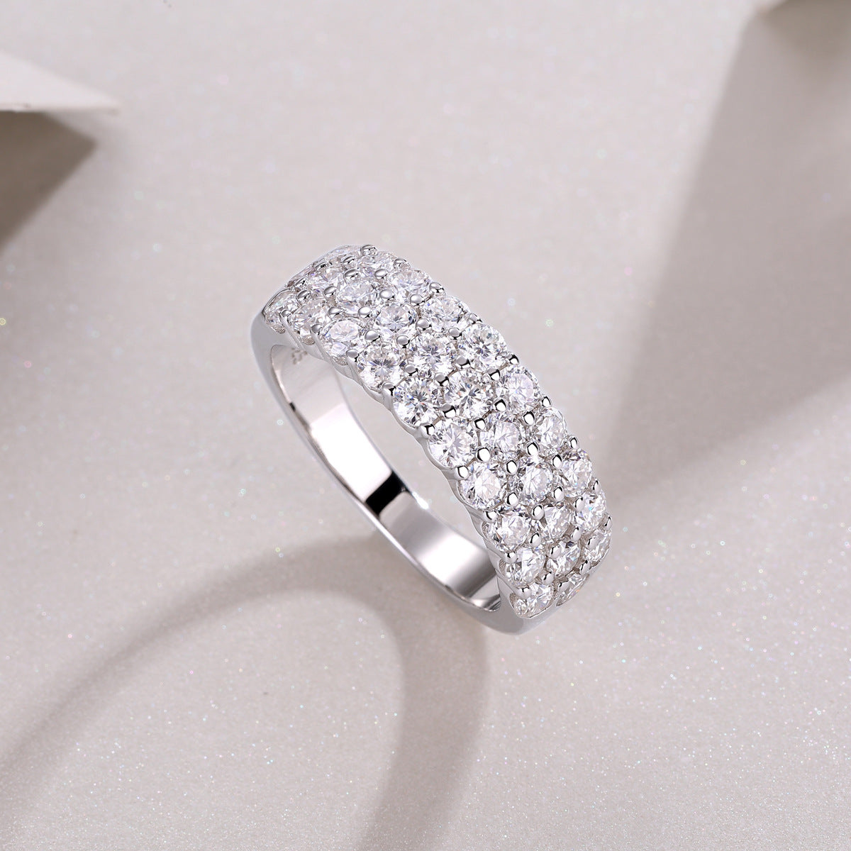 Bague fantôme en argent S925, bague fermée en pierre Mosang, nouveau Style de vente chaude